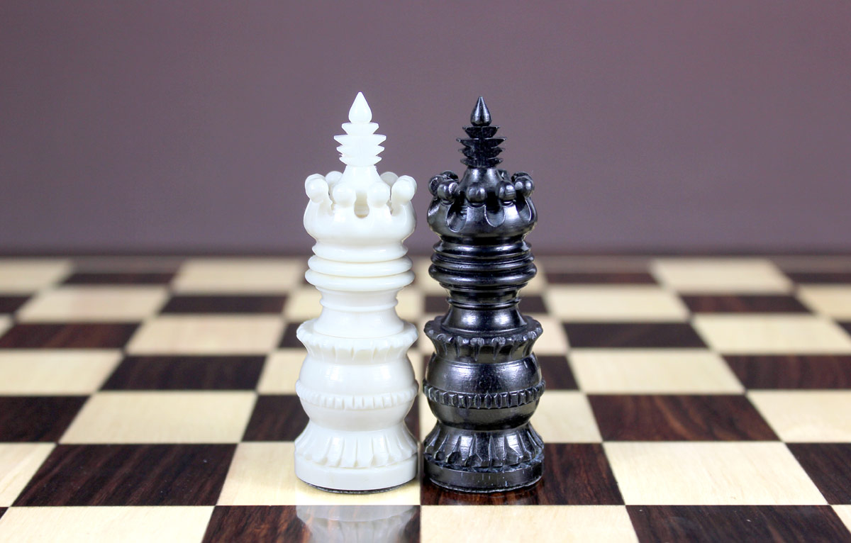 Beautiful carved chess set pieces